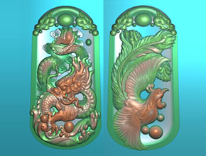 龙凤玉牌玉雕雕刻图案